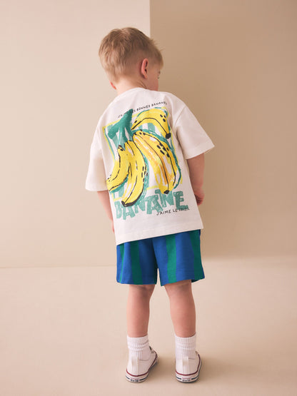 Dsiney Kidz - Blue/Green Stripe Textured Shorts (3mths-7yrs) image 3