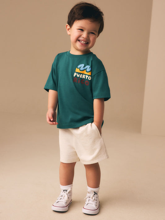 Ecru Textured Shorts (3mths-7yrs) image 2