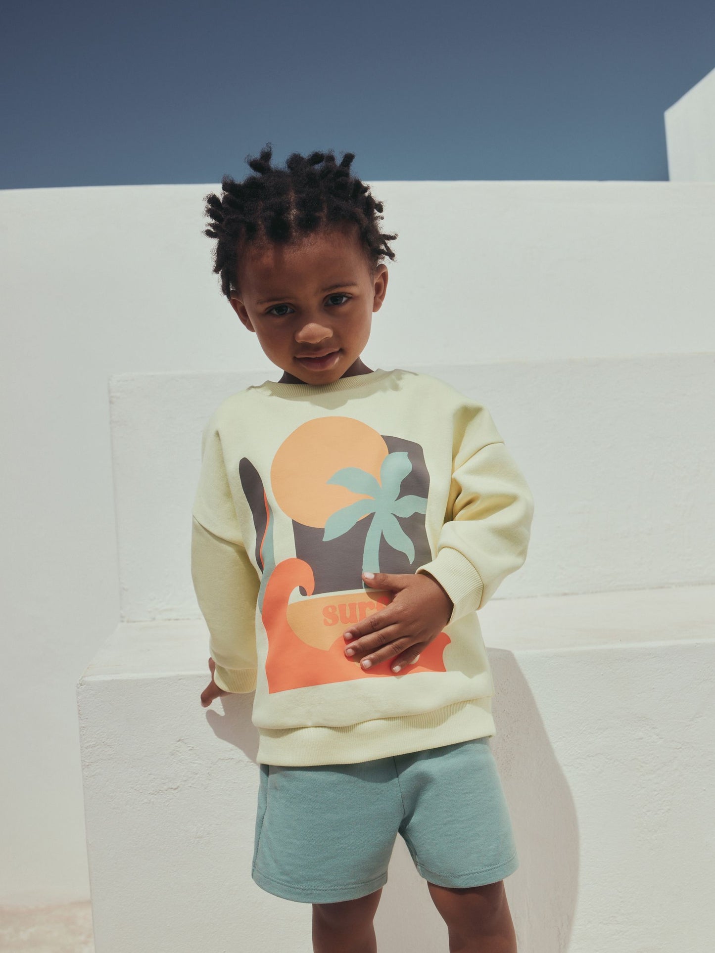 Yellow Surf Day Crew Neck Sweatshirt and Shorts Set (3mths-7yrs) (3mths-7yrs) image 5