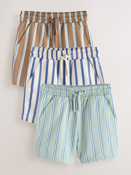 Blue/Green Jersey Shorts 3 Pack (3mths-7yrs) image 1