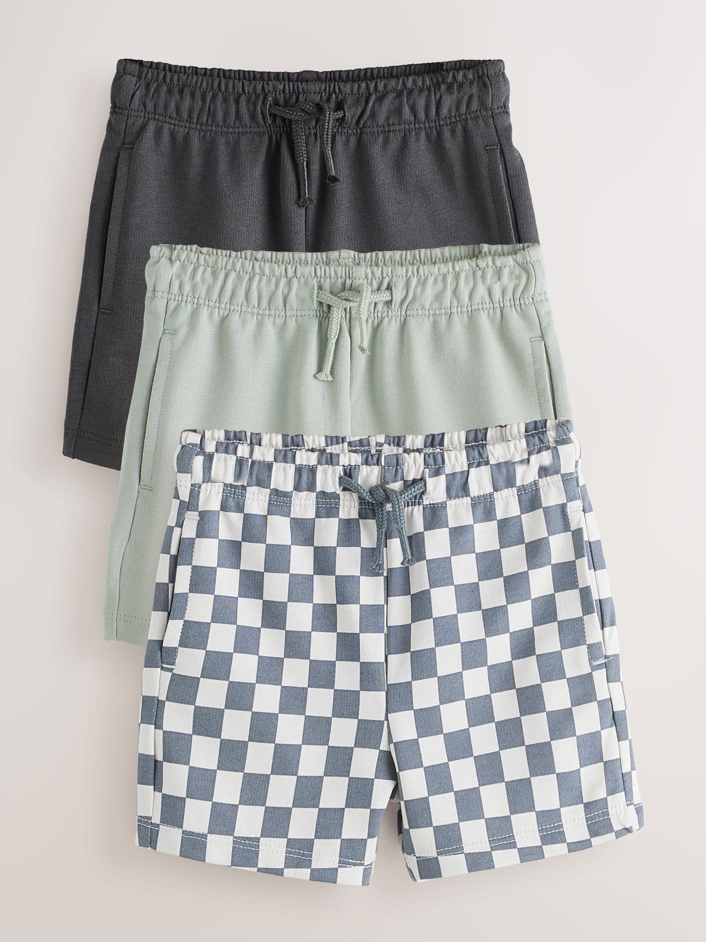 Dsiney Kidz - Charcoal Checkerboard Jersey Shorts 3 Pack (3mths-7yrs) image 1