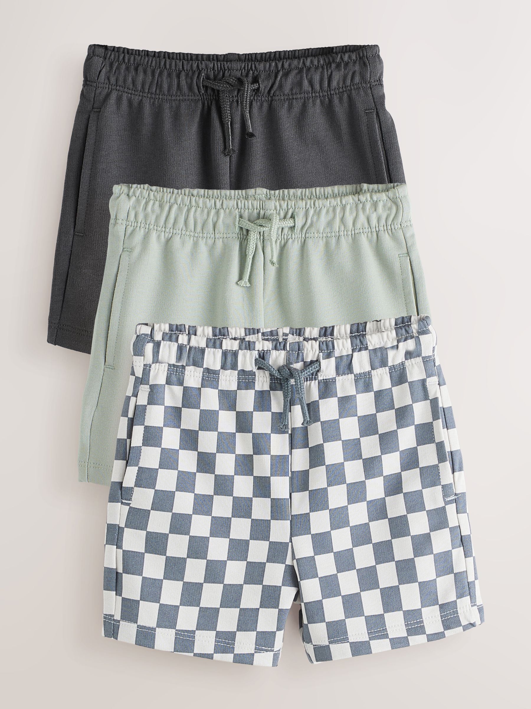 Dsiney Kidz - Charcoal Checkerboard Jersey Shorts 3 Pack (3mths-7yrs) image 1