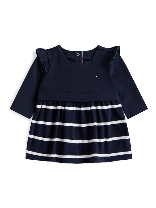 Dsiney Kidz - Tommy Hilfiger Blue Essential Frill Long Sleeve Dress image 1