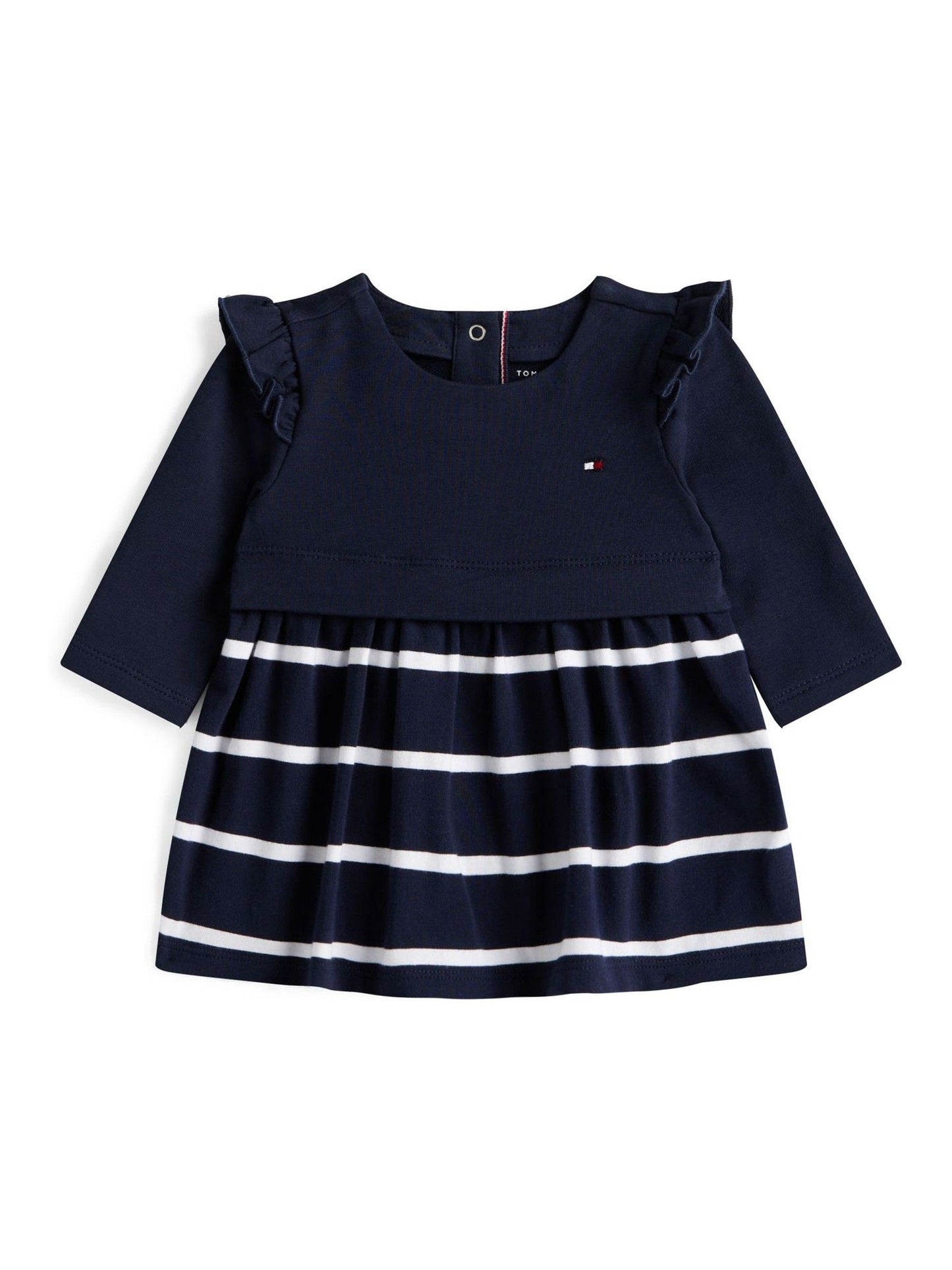 Tommy Hilfiger Blue Essential Frill Long Sleeve Dress image 1