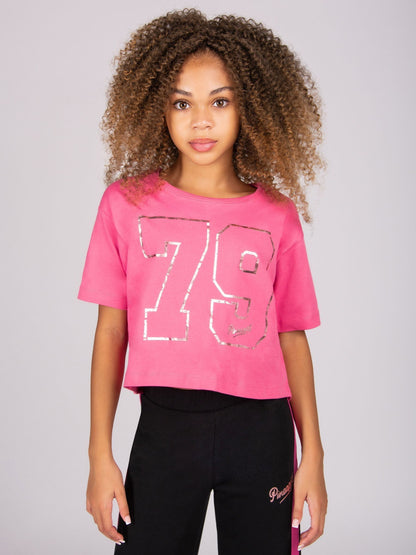 Dsiney Kidz - Pineapple Light Pink Logo Girls Dance Crop T-Shirt image 1