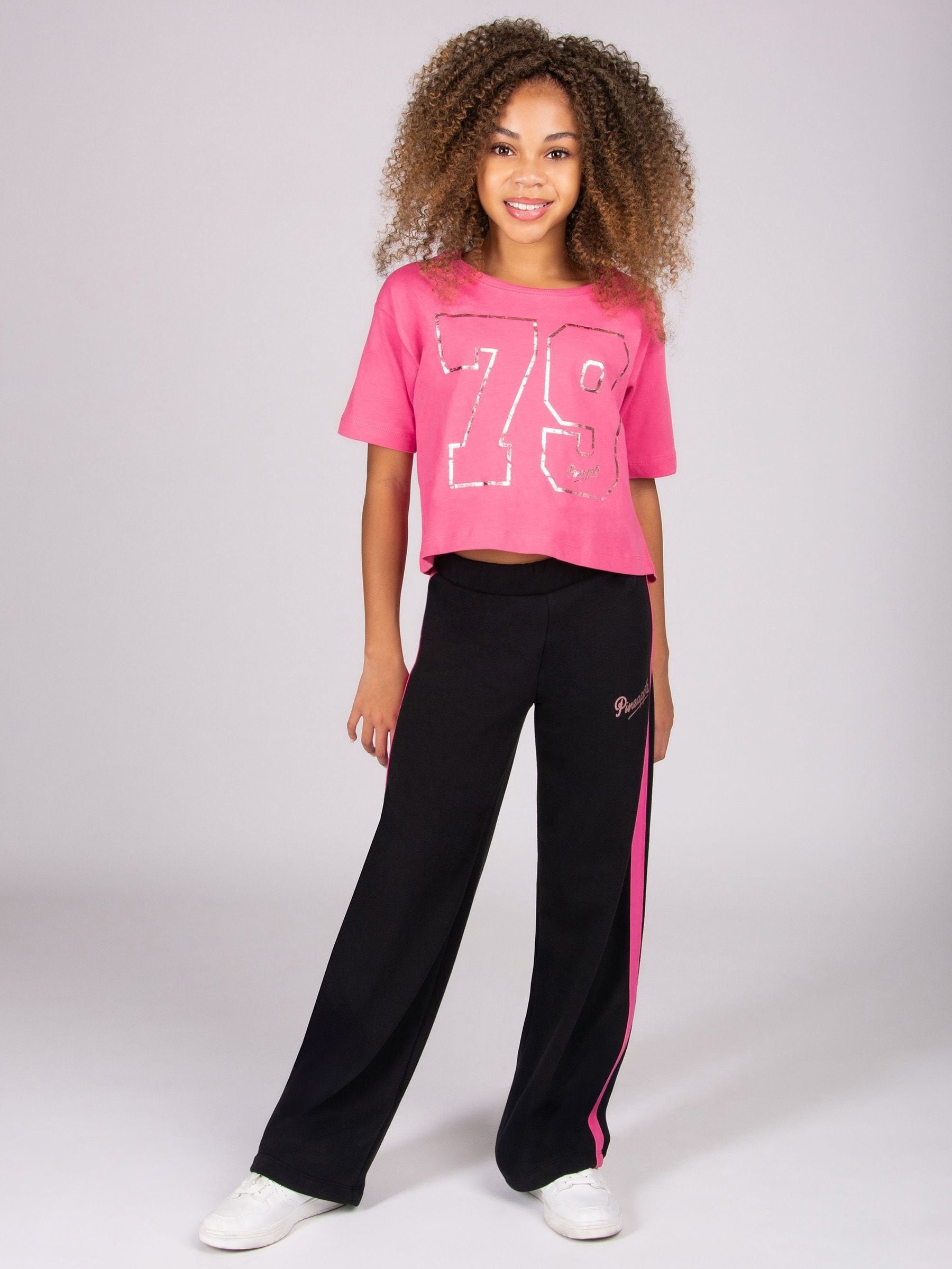 Dsiney Kidz - Pineapple Light Pink Logo Girls Dance Crop T-Shirt image 2