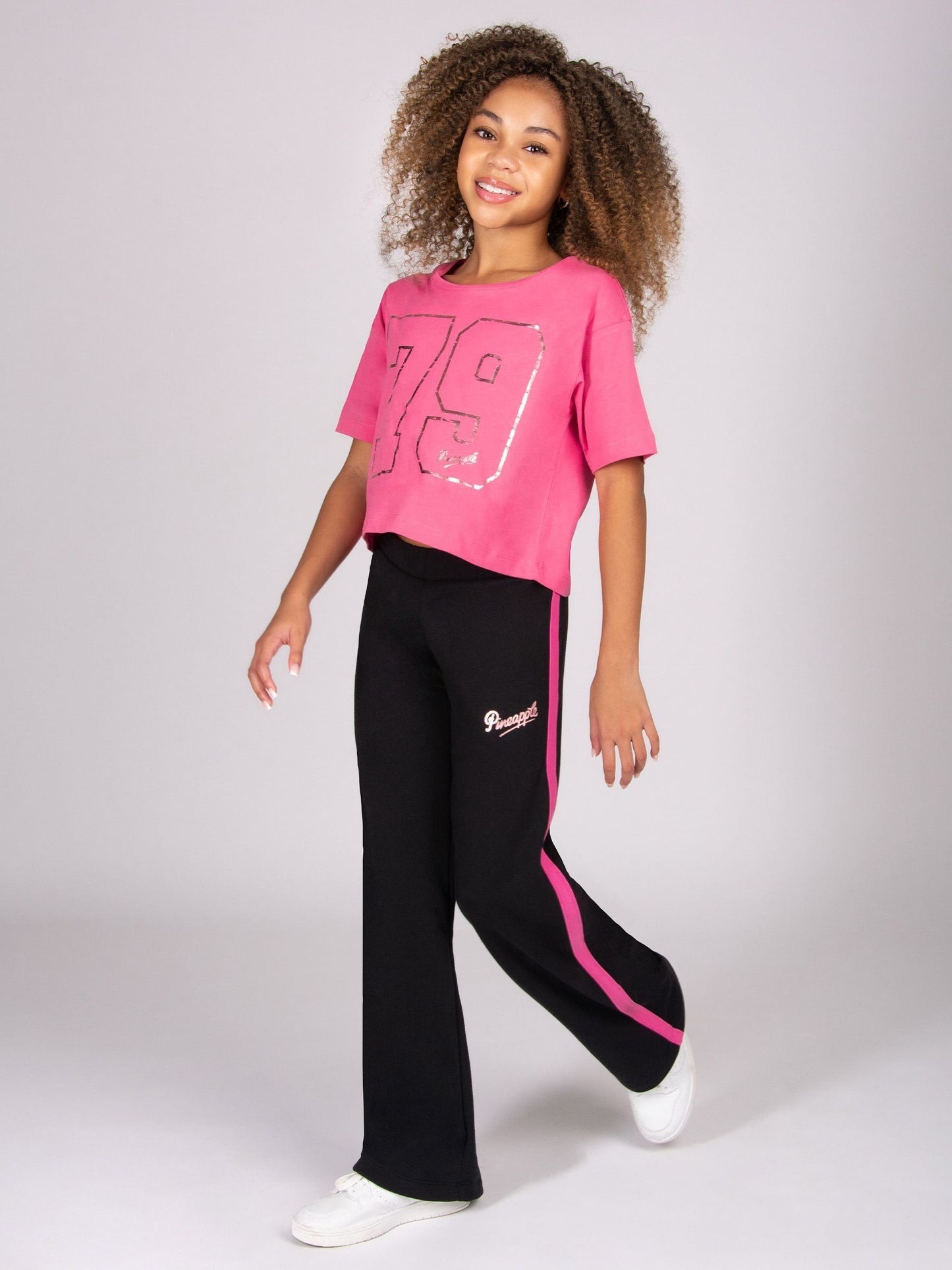 Dsiney Kidz - Pineapple Light Pink Logo Girls Dance Crop T-Shirt image 3