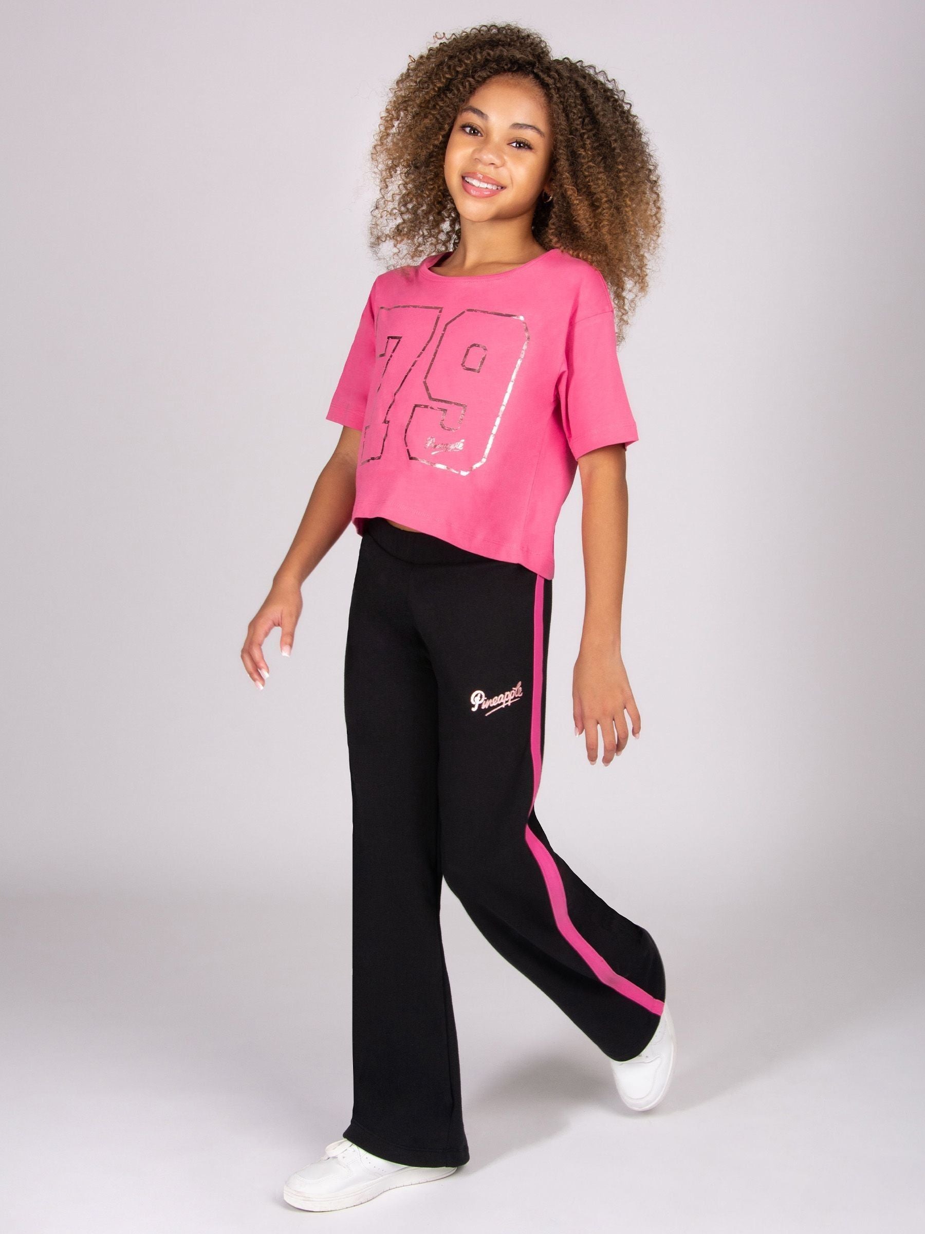 Dsiney Kidz - Pineapple Light Pink Logo Girls Dance Crop T-Shirt image 3