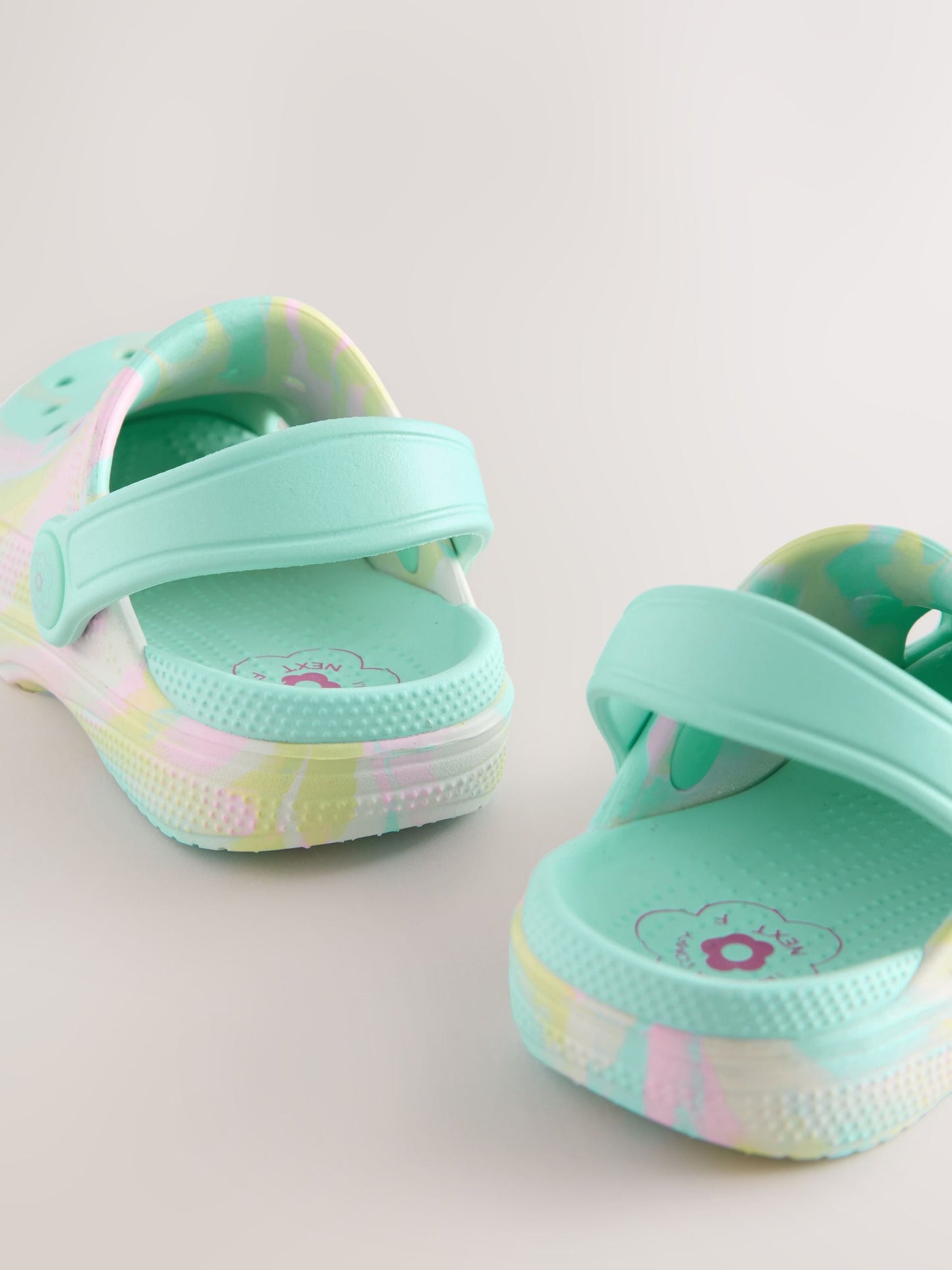 Aqua Blue Marble Wide Fit (G) Comfort Clogs image 4