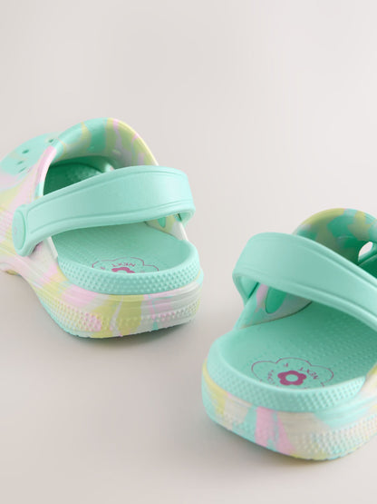Aqua Blue Marble Wide Fit (G) Comfort Clogs image 4