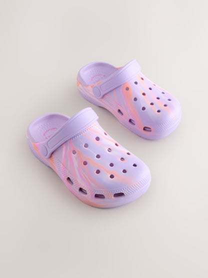 Lilac Purple Marble Wide Fit (G) Comfort Clogs image 1