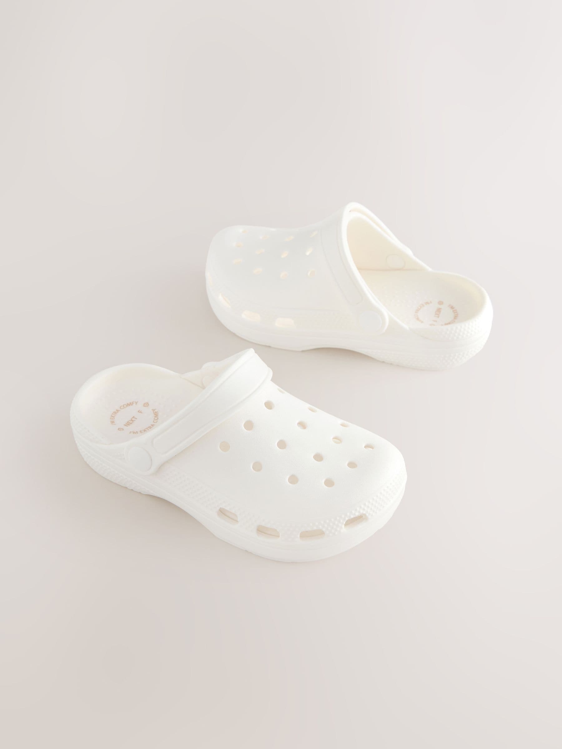 White Wide Fit (G) Comfort Clogs image 1