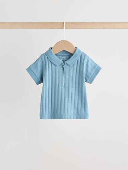 Blue Polo Top and Shorts Baby Set (0mths-2yrs) image 3