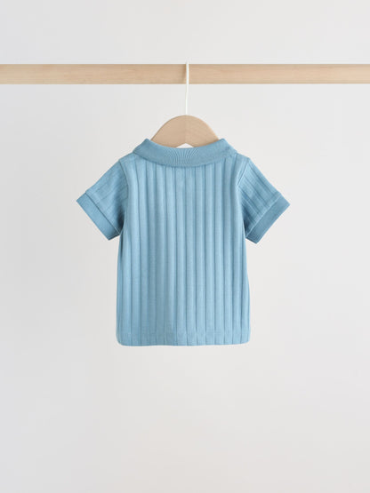 Blue Polo Top and Shorts Baby Set (0mths-2yrs) image 5