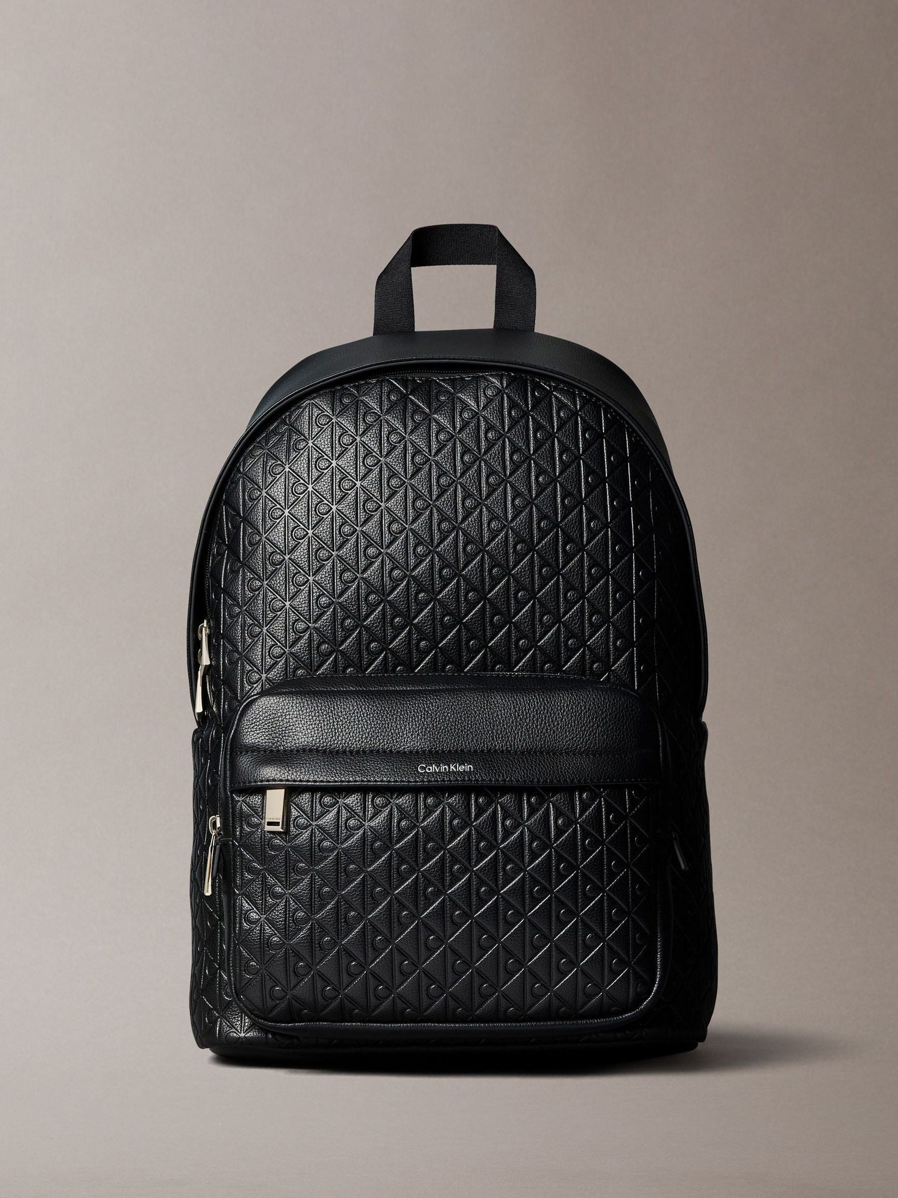 Calvin Klein Black Embossed Allover Monogram Backpack image 1