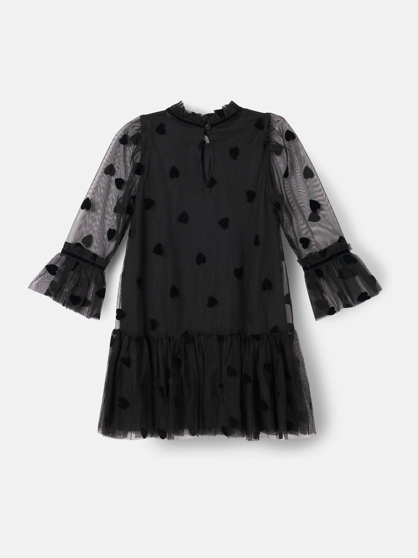 Angel & Rocket Black Neve Flock Heart Mesh Dress image 7