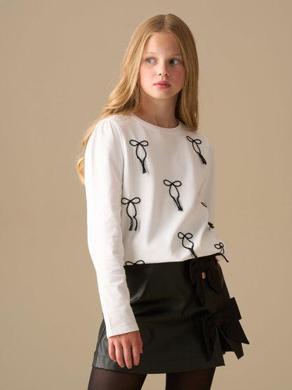Dsiney Kidz - Angel & Rocket White Imogen Embroidered Bow Long Sleeve Top image 4