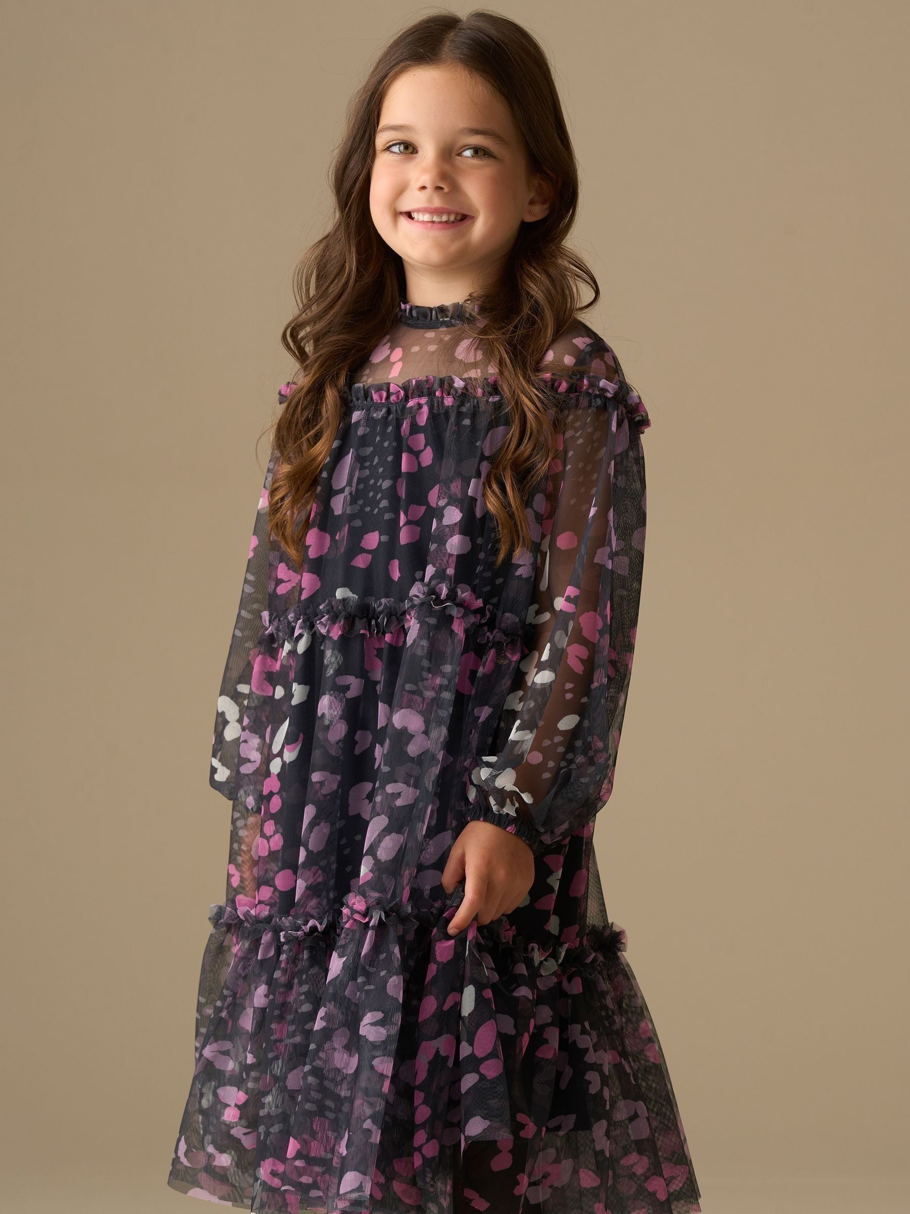 Angel & Rocket Blue Cara Printed Mesh Dress image 1