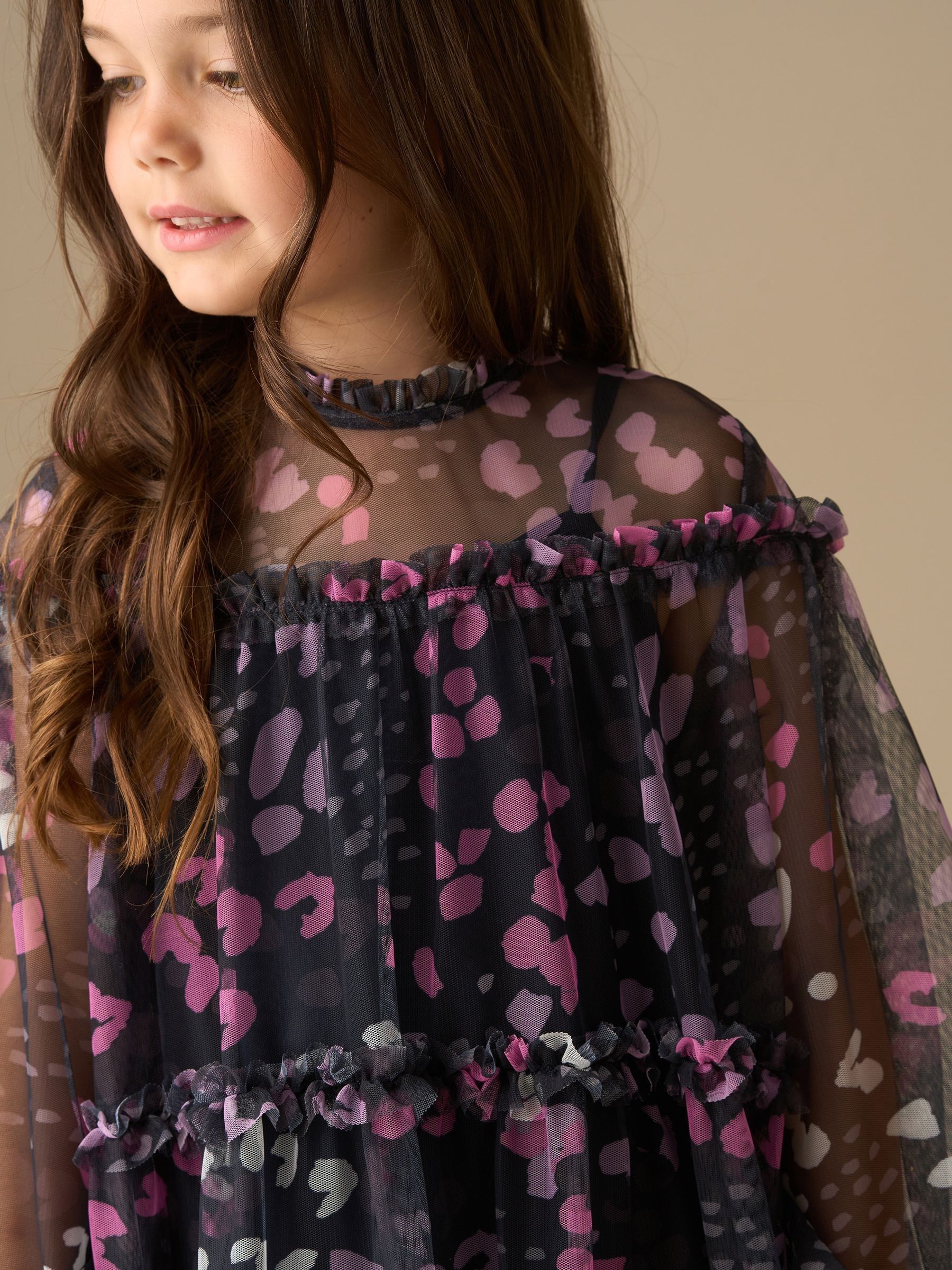 Angel & Rocket Blue Cara Printed Mesh Dress image 3