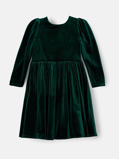 Angel & Rocket Green Grace Velvet Bow Back Dress image 10