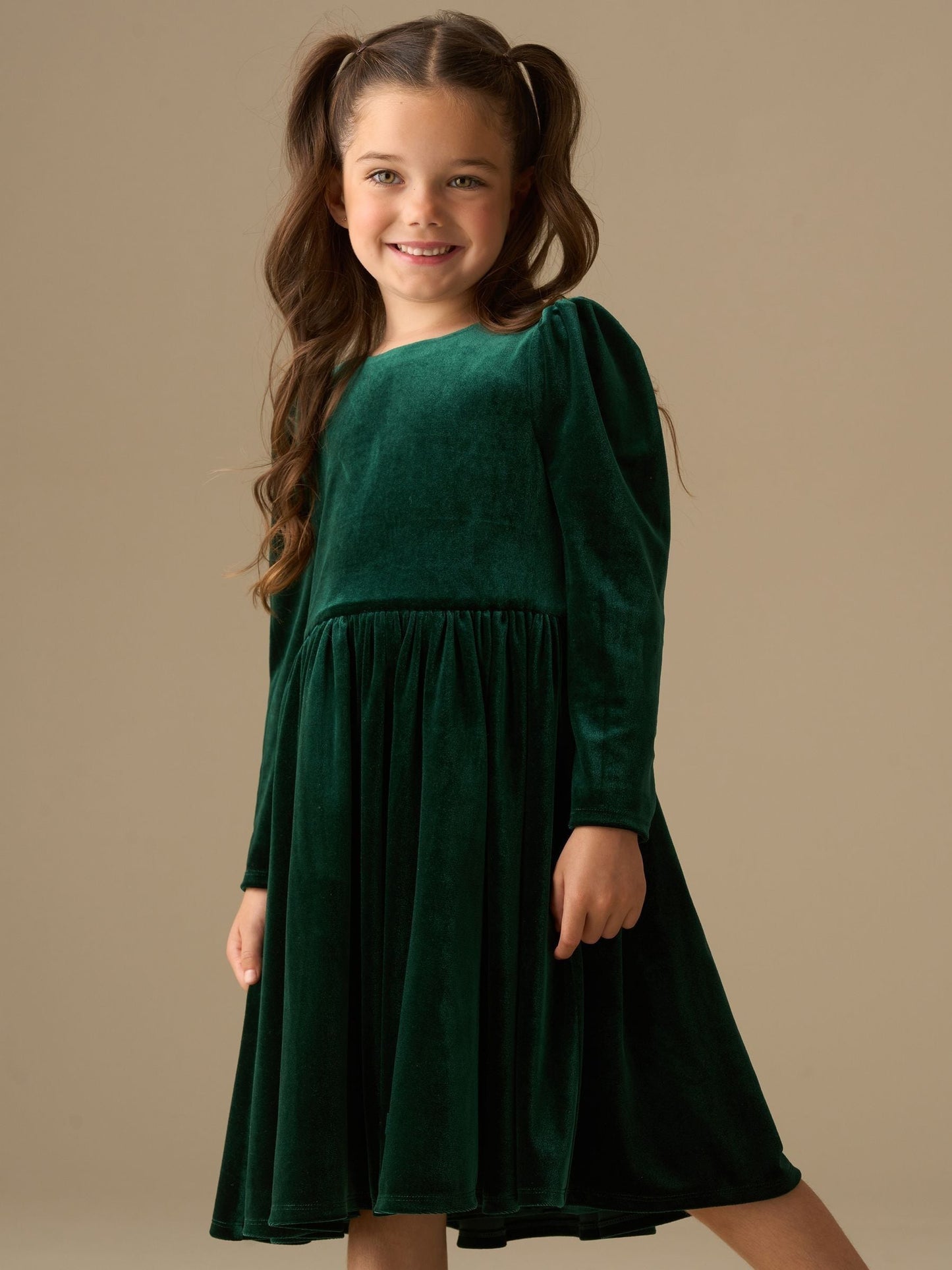 Angel & Rocket Green Grace Velvet Bow Back Dress image 8
