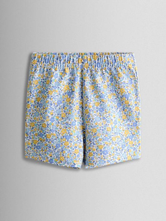 JoJo Maman Bébé Light Blue Floral 2-Pack Cycle Shorts image 2