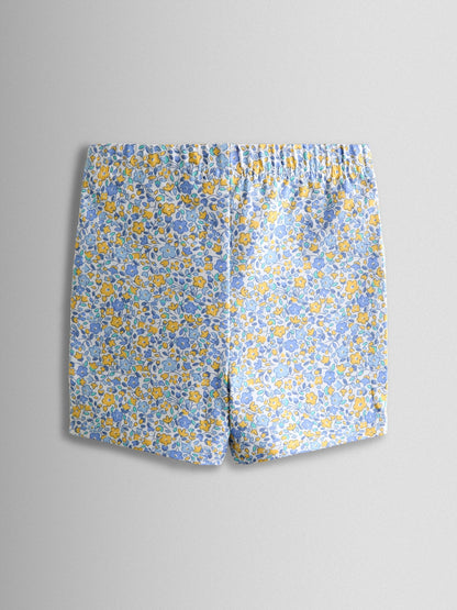 JoJo Maman Bébé Light Blue Floral 2-Pack Cycle Shorts image 3
