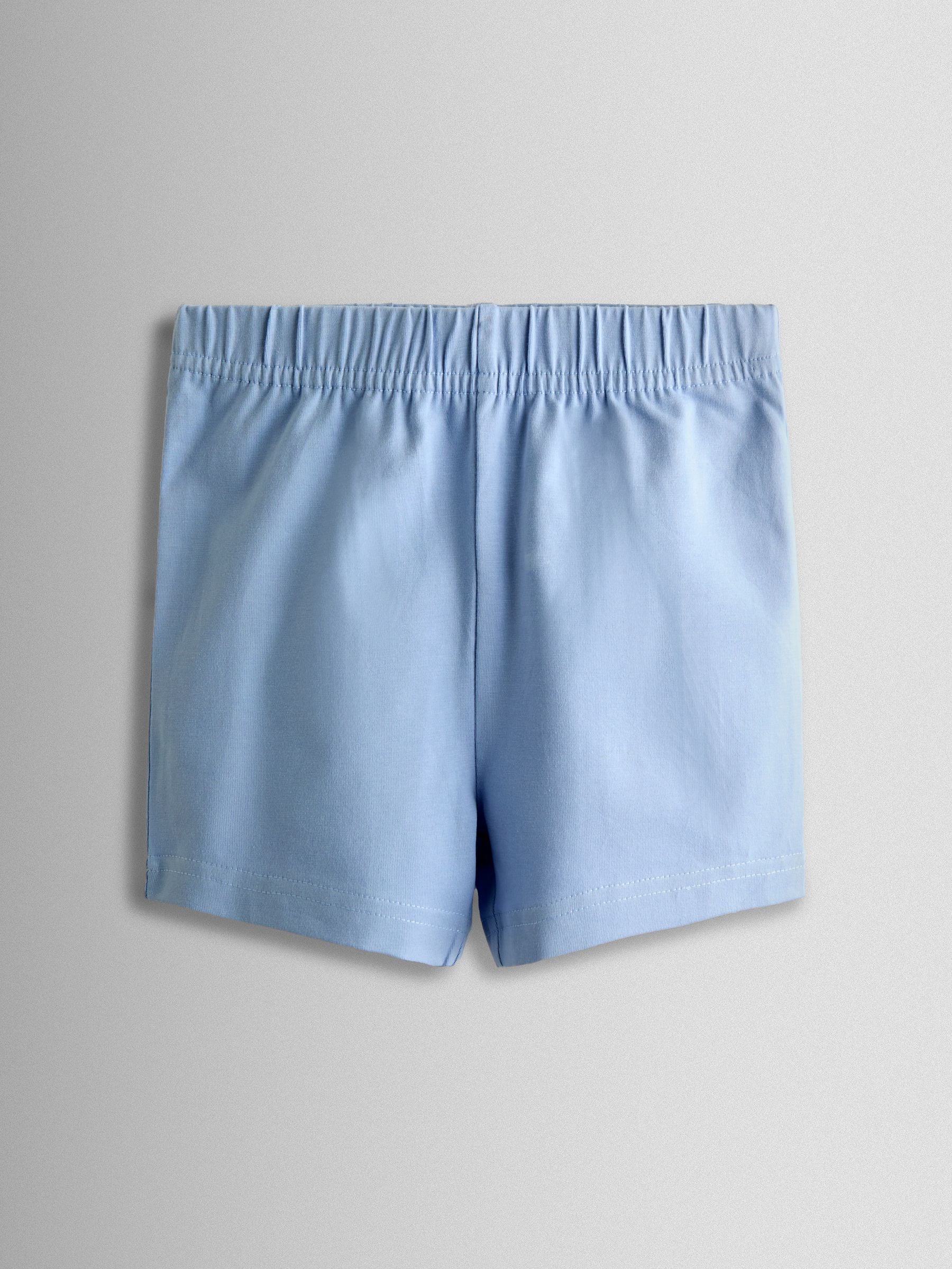 JoJo Maman Bébé Light Blue Floral 2-Pack Cycle Shorts image 4