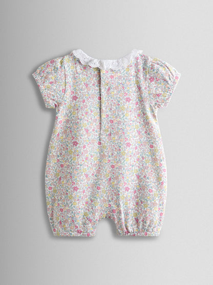JoJo Maman Bébé Yellow Duck & Floral 2-Pack Broderie Collar Rompers image 5