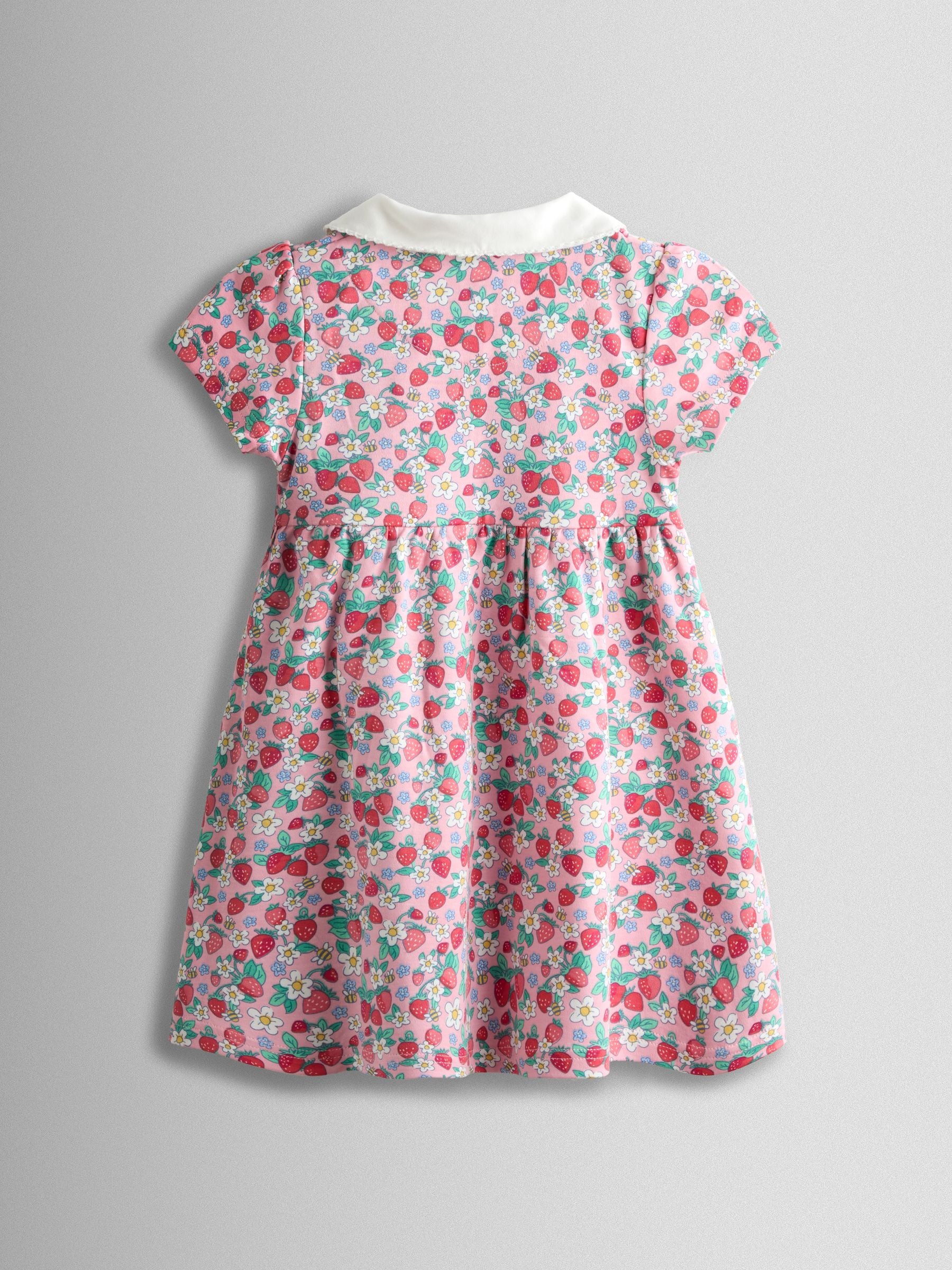 JoJo Maman Bébé Pink Strawberry Pet In Pocket Button Down Dress image 2