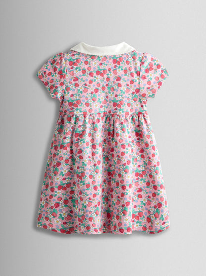JoJo Maman Bébé Pink Strawberry Pet In Pocket Button Down Dress image 2