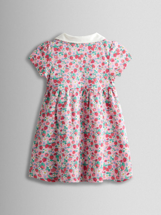 JoJo Maman Bébé Pink Strawberry Pet In Pocket Button Down Dress image 2