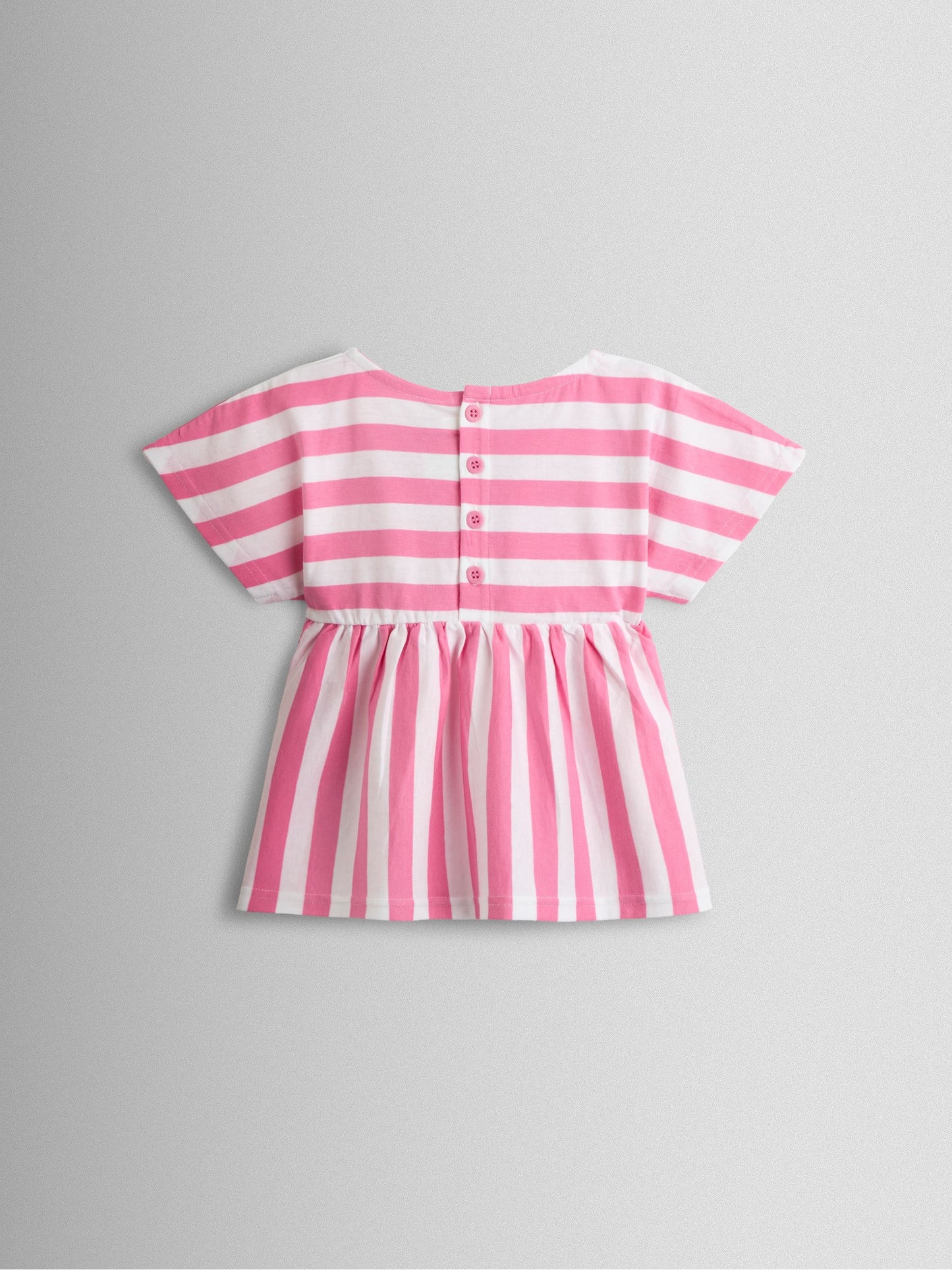 JoJo Maman Bébé Pink Ice cream Appliqué Peplum T-Shirt image 2