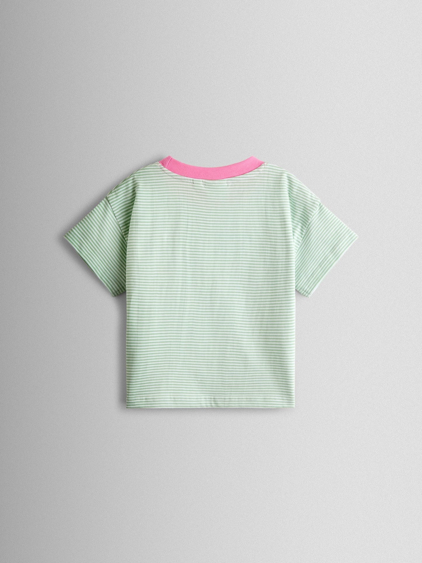 JoJo Maman Bébé Green Ice Cream Stripe Relaxed T-Shirt image 2