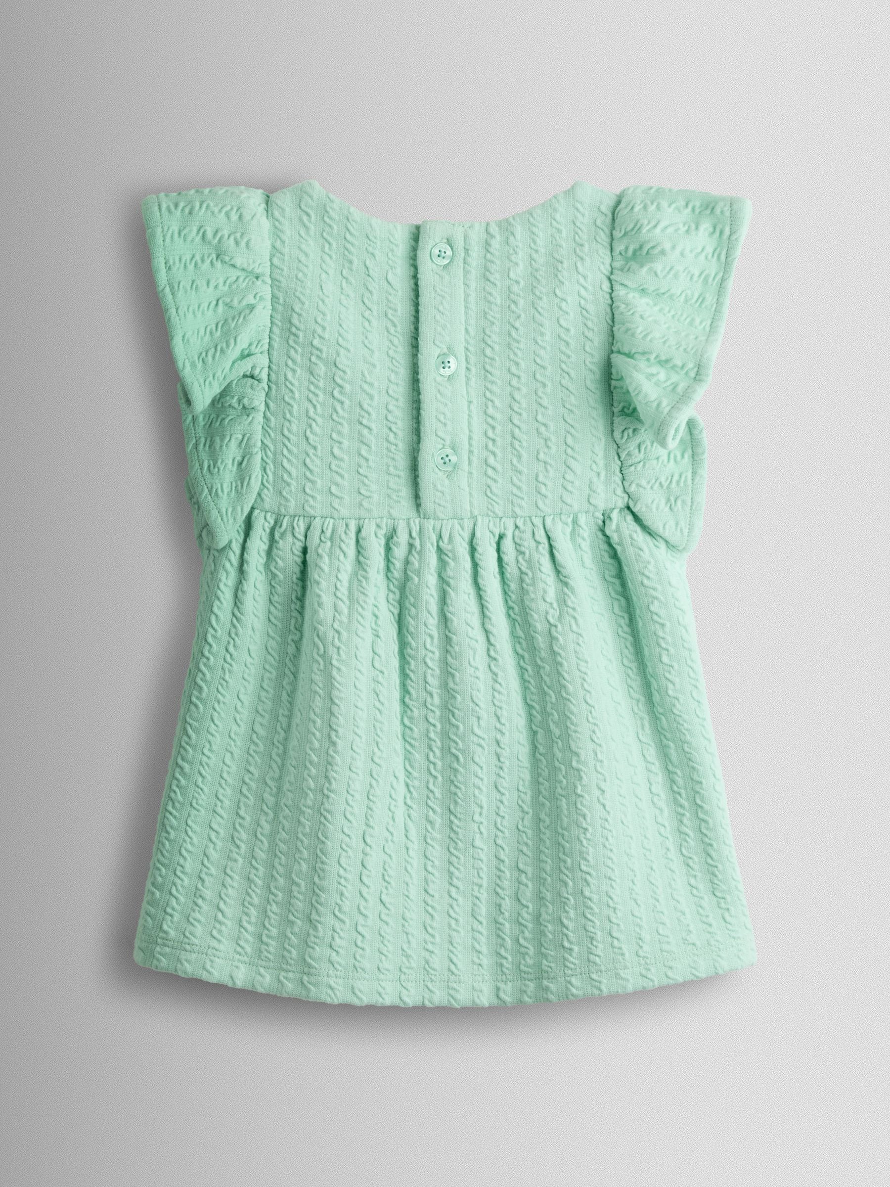 JoJo Maman Bébé Green Strawberry Embroidered Peplum T-Shirt image 2