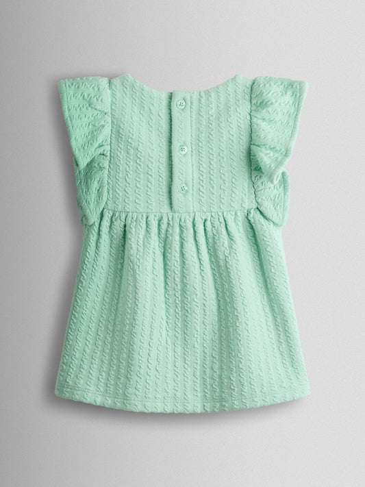 JoJo Maman Bébé Green Strawberry Embroidered Peplum T-Shirt image 2