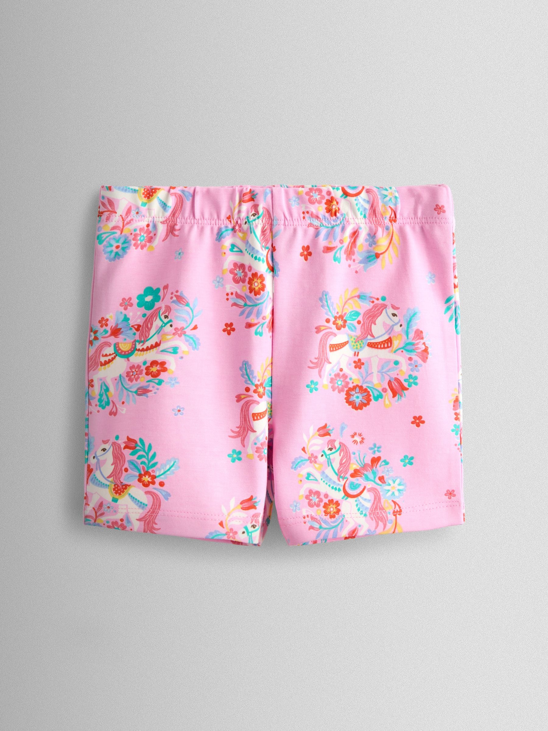 JoJo Maman Bébé Bright Pink Unicorn 2-Pack Cycle Shorts image 2