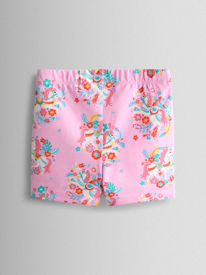 JoJo Maman Bébé Bright Pink Unicorn 2-Pack Cycle Shorts image 4