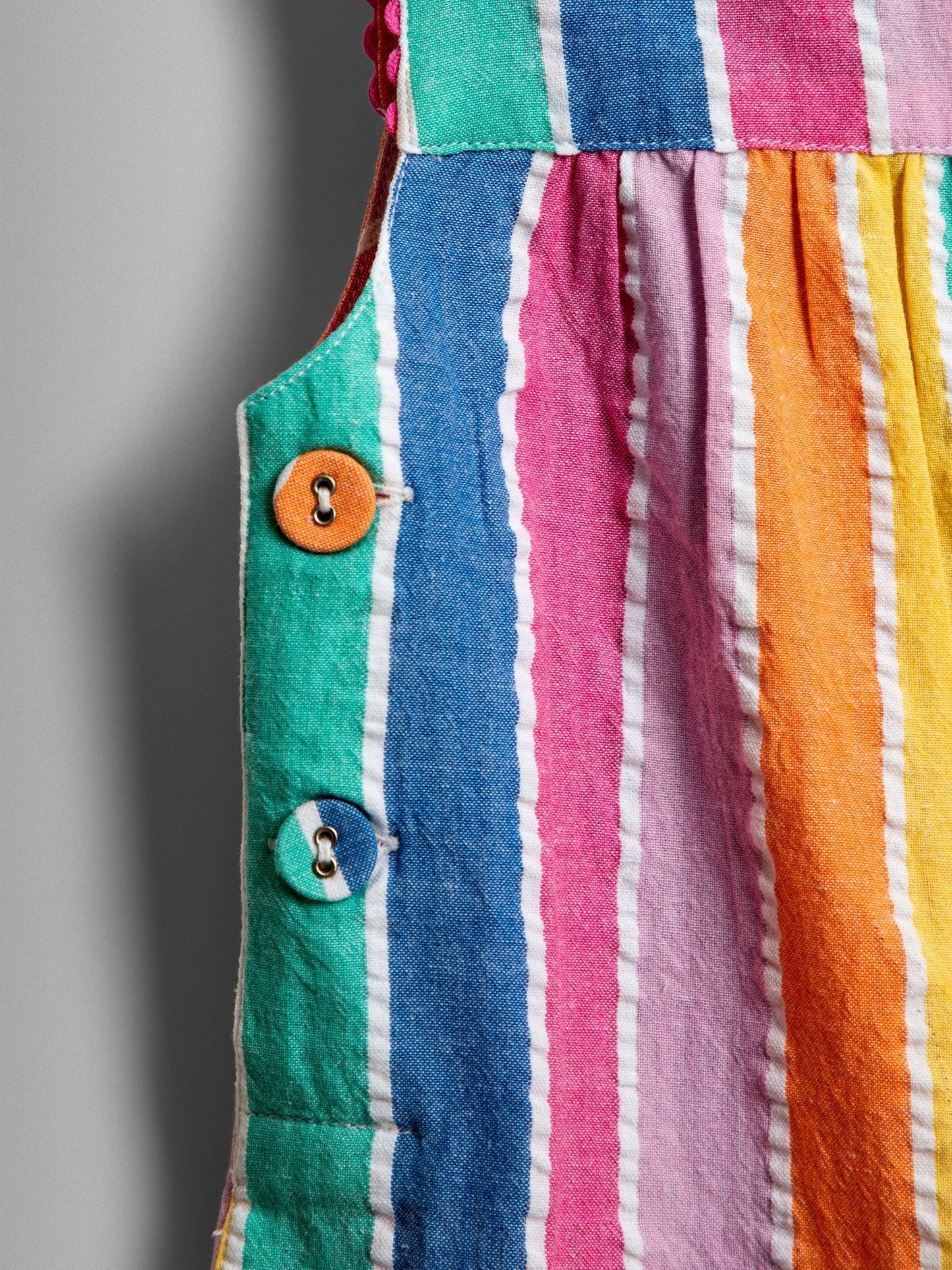 JoJo Maman Bébé Rainbow Multi Stripe Dungaree image 4
