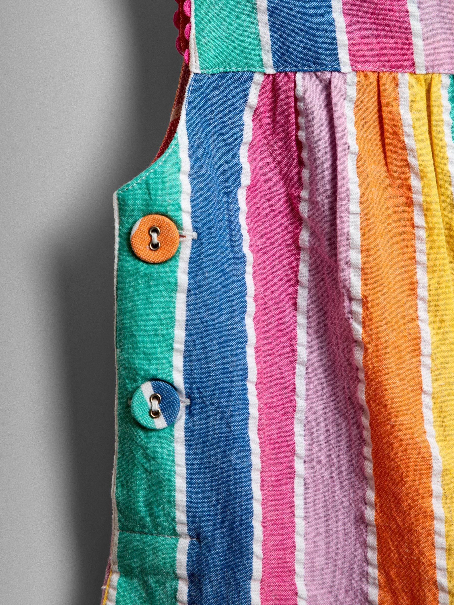 JoJo Maman Bébé Rainbow Multi Stripe Dungaree image 4