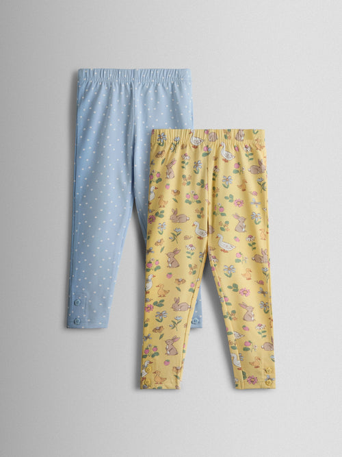 JoJo Maman Bébé Yellow 2-Pack Leggings image 1