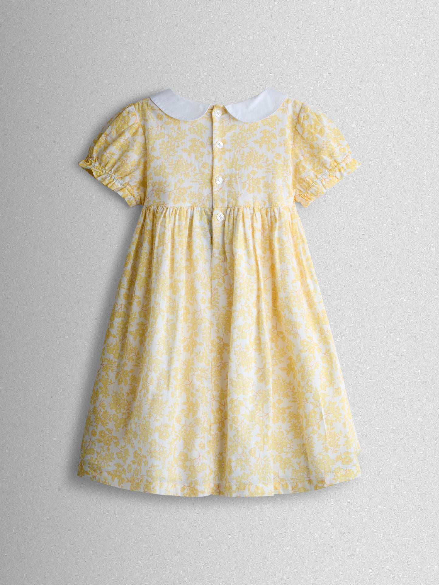 JoJo Maman Bébé Yellow Garden Floral Smocked Woven Dress image 3