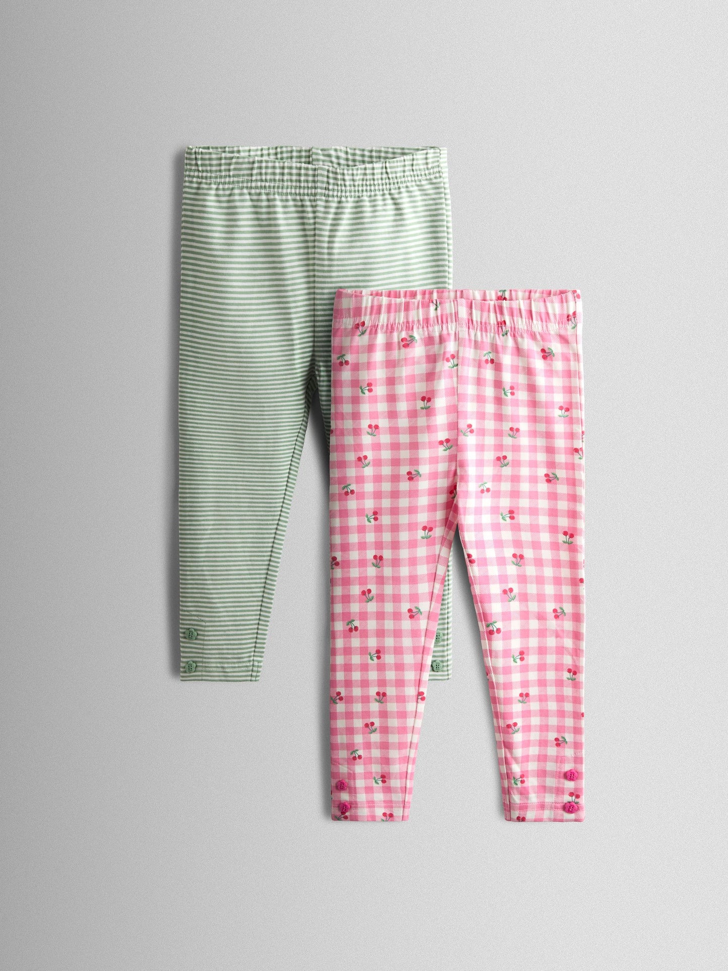 JoJo Maman Bébé Pink Cherry 2-Pack Leggings image 1