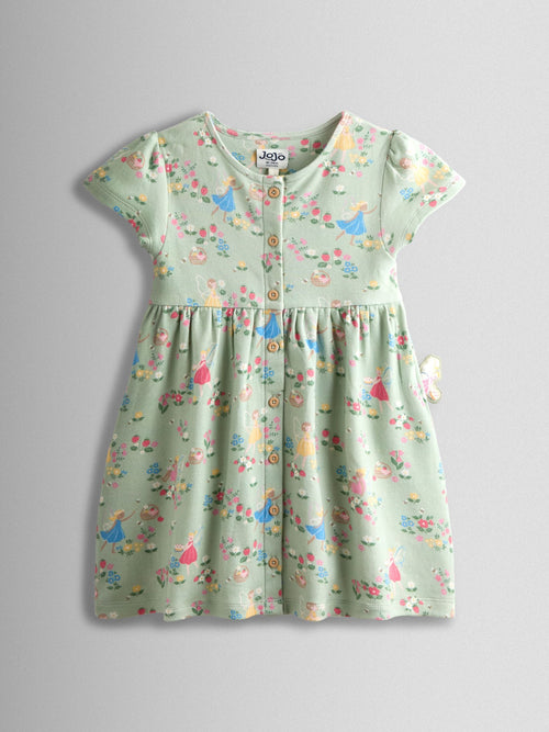 JoJo Maman Bébé Green Button Down Pet In Pocket Dress image 1