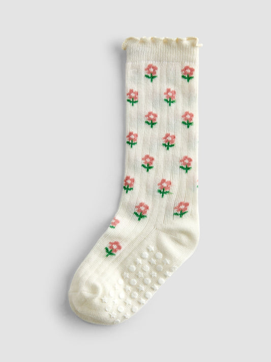 JoJo Maman Bébé Pink 2-Pack Ditsy Floral Knee High Socks image 2