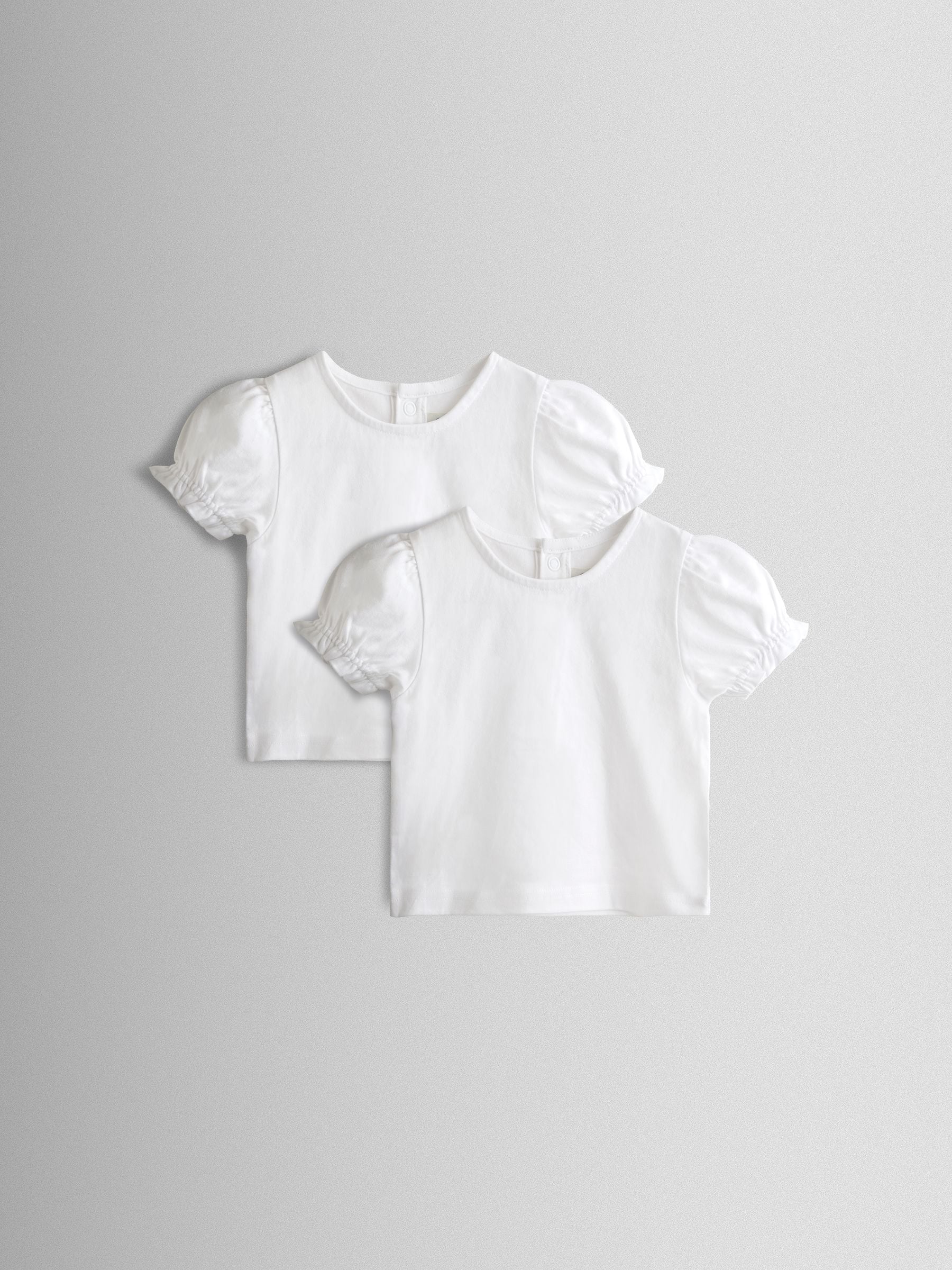JoJo Maman Bébé White 2-Pack Pretty T-Shirts image 1