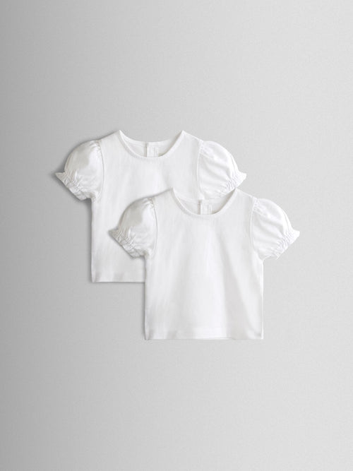 JoJo Maman Bébé White 2-Pack Pretty T-Shirts image 1