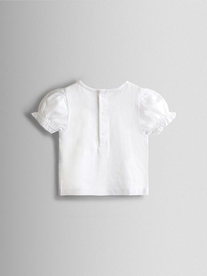 JoJo Maman Bébé White 2-Pack Pretty T-Shirts image 3