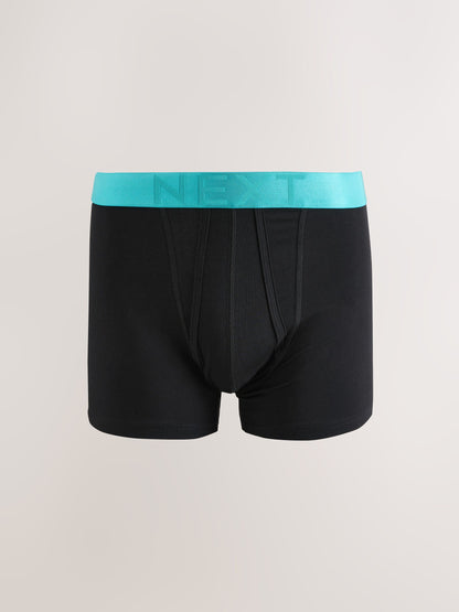 Dsiney Kidz - Black Bright Shiny Waistbands A-Front Cotton Rich Boxers 10 Pack image 6