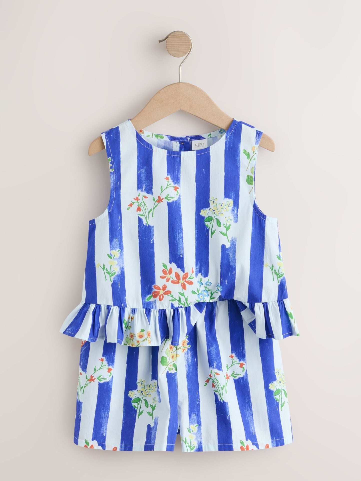 Dsiney Kidz - Blue Stripe Peplum Blouse and Shorts Set (3-16yrs) image 2